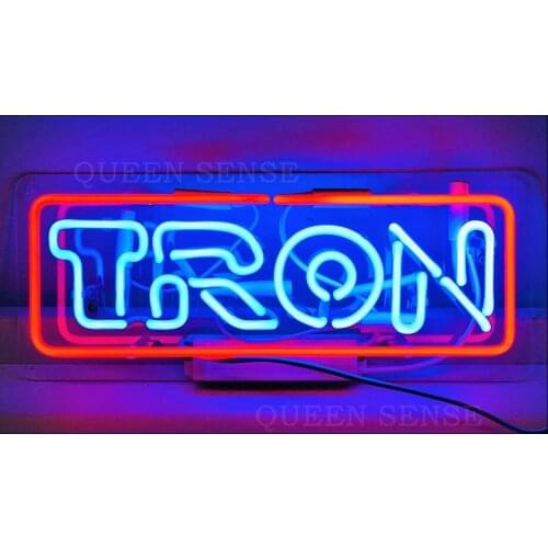 14“ Tron Recognizer Acrylic Custom Neon Light Lamp Sign Beer Handmade Real Glass Decorate Home Wall Room Windows Tube Artwork