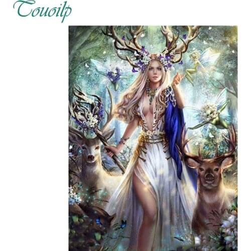 DIY diamond woman embroidery beauty&deer 5D Diamond painting Cross Stitch full square&round drill Rhinestone mosaic decoration