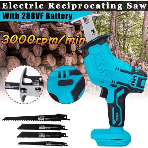 4000rpm/min Cordless Electric Reciprocating Saw Outdoor Small Logging Chainsaw Wood Cutting Tool with 288V Makita Battery