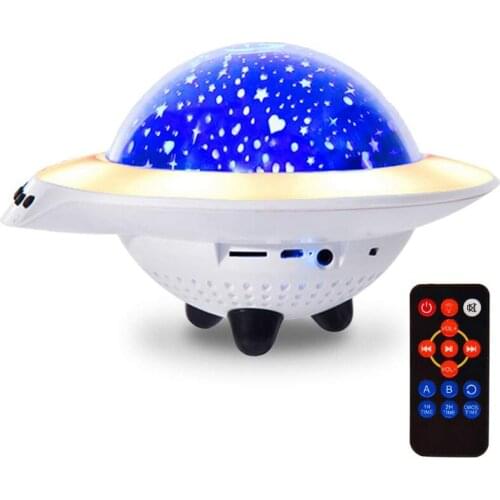 Kids Night Light, Led Star Night Light Lamp Projector, Baby Night Light With Bluetooth Speaker 7 Lighting Modes, Rotating Ufo