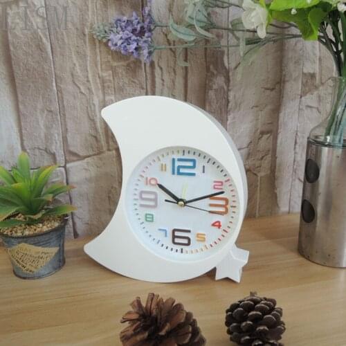 Home gifts Watch wholesale candy color 3D digital stereoscopic clock face moon star alarm clock
