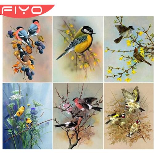 FIYO Bird Flower Tree Diamond Painting 5D Full Square/Round Home Decor DIY Diamond Embroidery Cross Stitch Hanging Pictures Gift