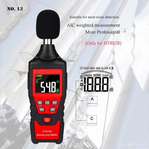 HT622 Digital Noise Meter USB Sound Level Meter 30~130dB Mini Audio Decibel Monitor Noise Measuring Instrument Newest