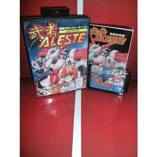Aleste game cartridge with box and manual 16 bit MD card for Sega MegaDrive for Genesis