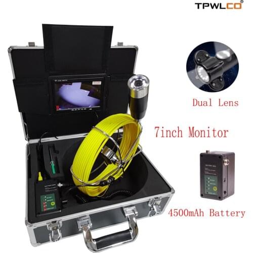 42mm Dual Lens Camera Drain Sewer Pipeline Inspection System Waterproof 7inch TFT Color Monitor Pipe Endoscope