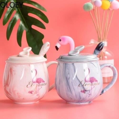 Coffee Mug with Lid and Spoon Cute Luxury Coffee Mug Couple Ceramic Children Milk Breakfast Tea Cup Travel Coffee Gift Box