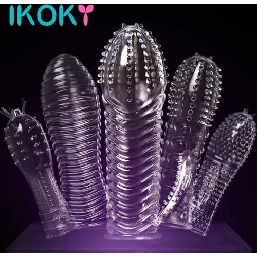 IKOKY Penis Ring Delaying Ejaculation Cock Ring Sex Toys for Men Reusable Condom Penis Sleeves Male Masturbation Penis Extension