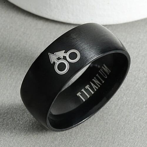 8mm Mens Stainless Steel Enamel Rainbow LGBTQ Pride Rings for Gay Lesbian Basic Bands Jewelry