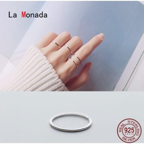La Monada Glossy Resizable Women Ring 925 Sterling Silver Minimalist Rings For Women 925 Silver Fine Jewerly Rings Woman Open