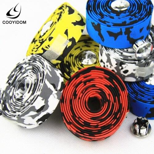 2PCS Road Bike Bicycle Handlebar tape Cycling Handle Belt with Plugs