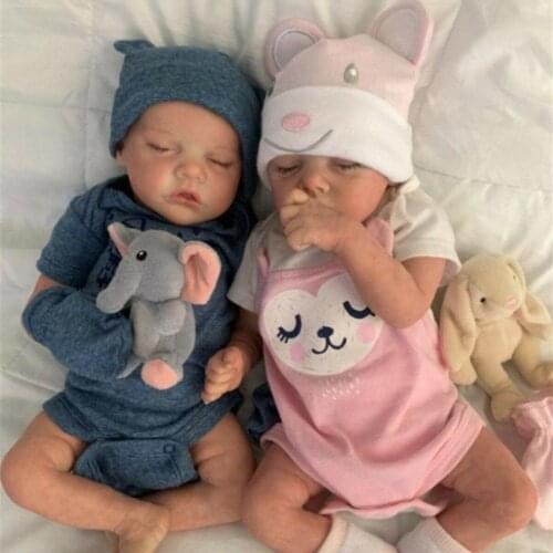Reborn Kit 17 Inches Reborn Baby Vinyl Kit TWIN Soft Real Touch Doll Parts Unpainted Unfinished Unassembled Doll Parts DIY Toy