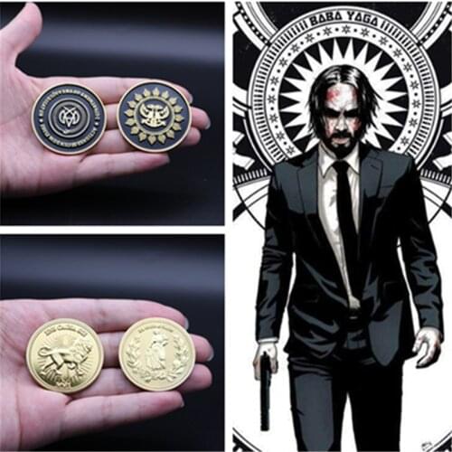 John Wick Collect Coin Continental Hotel Decision Gold Coin Replica Cosplay Props Accessories Badge