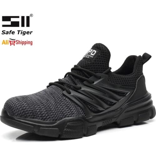Lightweight Work Shoes for Men Breathable Safety Shoes Steel Toe Anti-smashing Construction Footwear