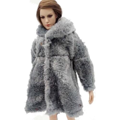 1/6 Scale Female Soldier Fur Coat Clothing for 12inch Phicen Tbleague HOTTOYS Action figure Toy