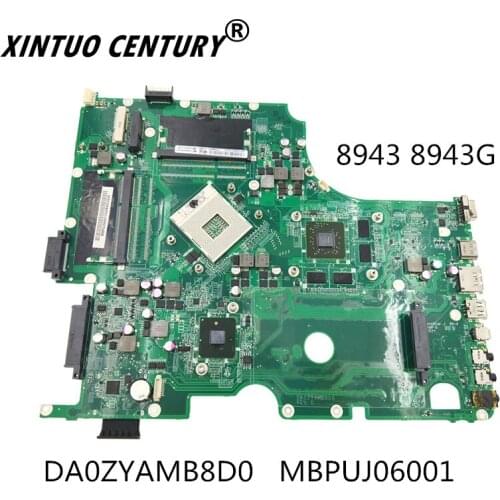 MBPUJ06001 DA0ZYAMB8D0 MB.PUJ06.001 For ACER Aspire 8943 8943g Laptop motherboard HD 5650 GPU 2 memory slot