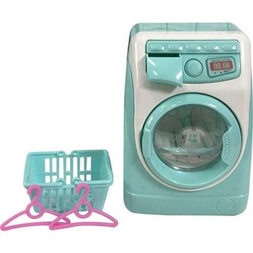 Mini Pretend Play Toy Simulation Washing Machine Toys Children Can Filling Water Kitchen Gift Doll furniture mini
