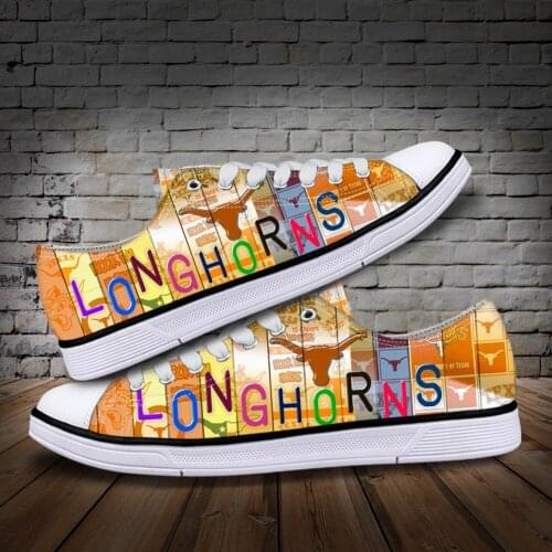 Texas Longhorns New Arrive Fashion Lightweight Classic Flat Canvas Shoes Men Women Casual Breathable Sneakers