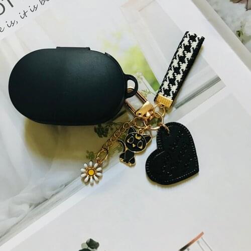 New cartoon case for Xiaomi MI Redmi AirDots Case Canvas love heart keychain Silicone Earphone Cover for AirDots Headphones case