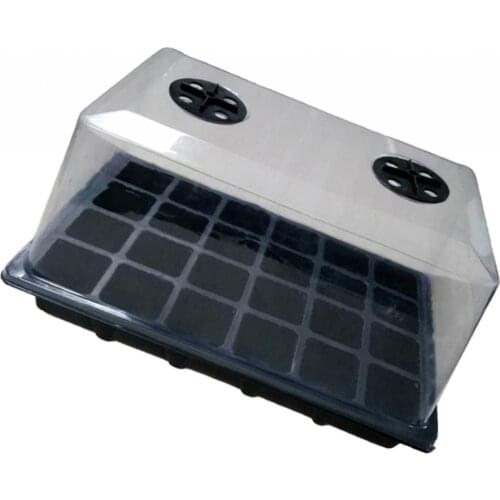 24 Cells Plastic Seedling Tray Kit Seed Germination Greenhouse Supplies