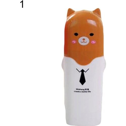 Portable Cute Cartoon Travel Toothbrush Toothpaste Towel Storage Box with Cover