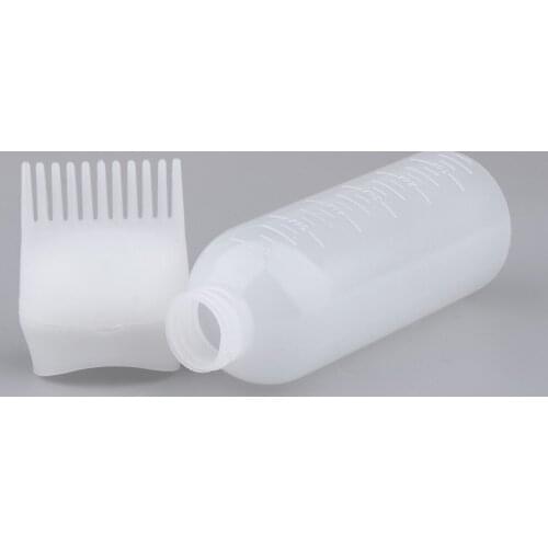Empty Refillable Hair Dye Bottle Color Applicator with Graduated Scale Brush Comb Salon Hair Coloring Tools 60ml