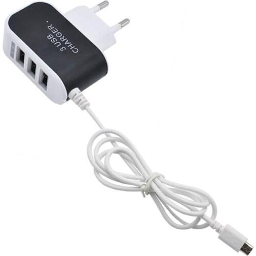 Triple USB Port Wall Home Travel AC Power Charger Adapter 3.1A EU Plug GBT with Micro cable