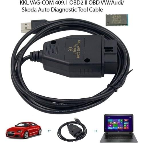 FTDI Chip Auto Car OBD2 USB Cable VAG-COM KKL 409.1 Auto Scanner Scan Tool For Audi Seat Volkswagen Skoda automotive scanner