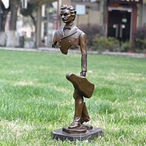 Violin copper sculpture art musical instrument decoration gift home 100% Bronze Decorated Material Old Handwork brass