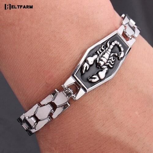 Alloy Steel Scorpion Charm Bracelets Men Punk Style Metal Man Bracelets Bangles Wristband Homme Jewelry