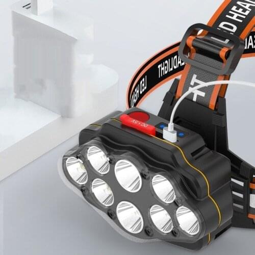 Super Bright LED Headlights Strong Light Charging Long-Range Head-Mounted Flashlight Night Fishing Miners Lamp Sensing Home