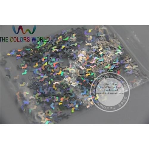 TCA100 Solvent resistant utra thin Bat shape holographic silver glitter for Nail Polish and Other DIY decoration 1Pack =50g