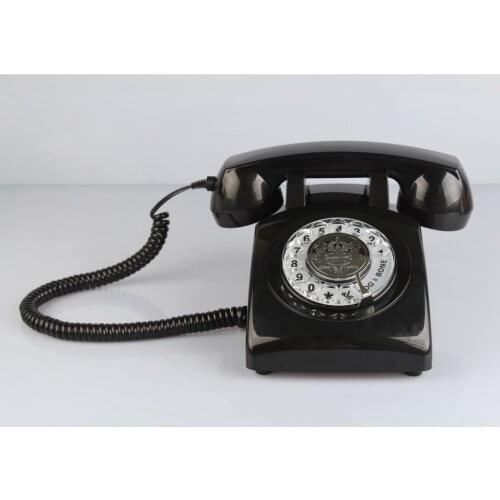 Retro Design 1970s Antique Style Desk Phone Landline Rotary Dial Telephone for Home Office Fixed-line Telephone Home Phone 1970