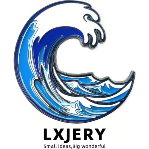 LXJERY Cartoon Waves Pin Badge On Backpack Cute Brooch Pins For Clothes Broche For Women Girls Gift