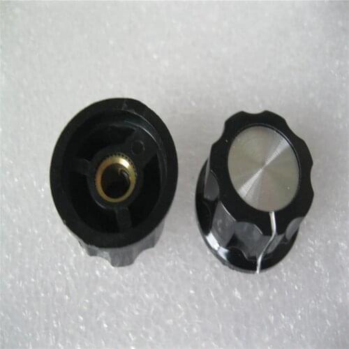 10PC MF-A03 A03 potentiometer knob Bakelite knob potentiometer knob aluminum cap bakelite supporting RV24 use potentiometer