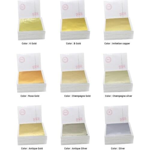1000 sheets 13.5x14.2 cm furniture lines wall crafts decoration 9 colors Clutch sparking Imitation gilding gold leaf