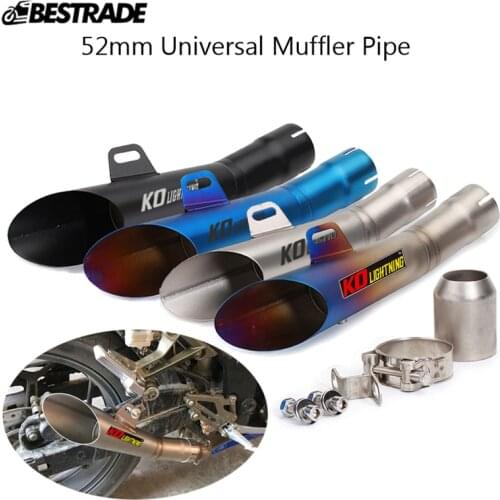 38-51mm Motorcycle Muffler Tip Tube Refit For Exhaust Silencer Pipe Removable DB Killer Baffler Stainless Steel System 355mm