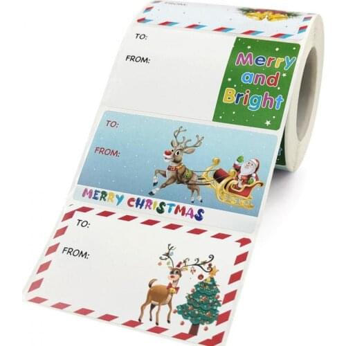 500pcs Christmas Tags Stickers, Santa Snowman Name Tag for Present Merry Christmas to from Sticker Labels Wrap and Label Package