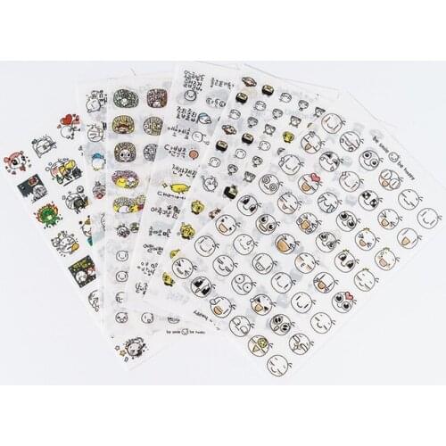 6PCS New Lovely Bi Smile Be Happy Diary Decorative Planner Stickers DIY Diary Scrapbooking Phone Index Seal Stickers