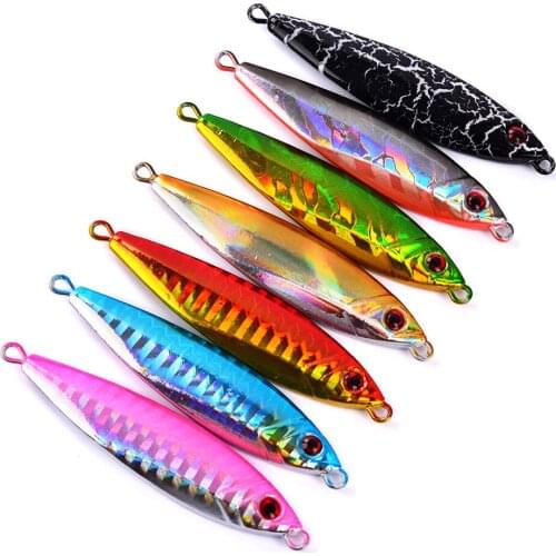 7pcs 14g 21g 30g Sinking Slow jig Shake Metal Jigging Spoon lure Iron Plate Deep Sea Fishing Jig baits for tuna Grouper fishing