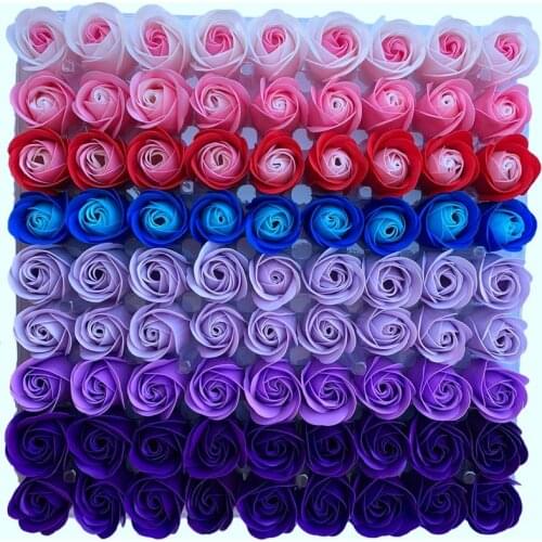 81Pcs Color Mixing Rose Bath Body Flower Floral Soap Scented Rose Flower DIY Gifts for Valentines Day Wedding Party 3