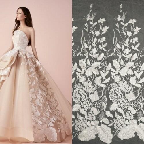 Big Flower Laser Satin Cloth Flower Lace Wedding Dress DIY Accessories Fabric Hand Applique Mesh Fabric RS2938