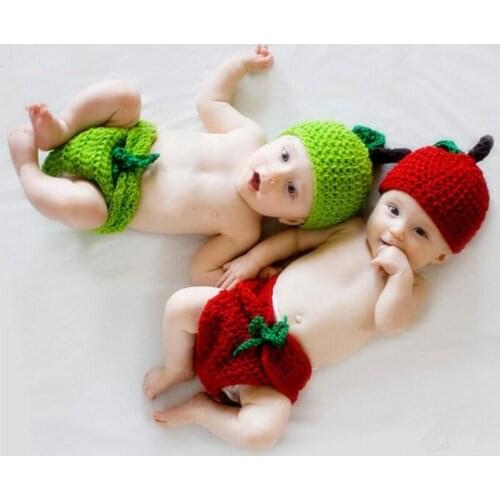 Baby fotografie props knitted fruit suit newborn photo shooting baby photography accessories toddler outfit clothes infant shoot