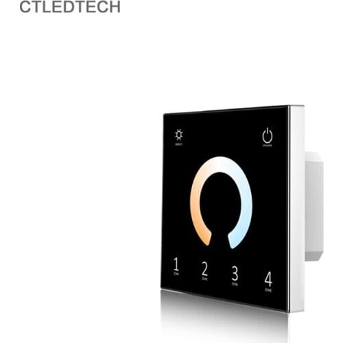 Hot Sale T12 86 type DMX512 duble color CCT touch panel DMX512 main control panel 4 zones Wall Mounfed Touch Panel