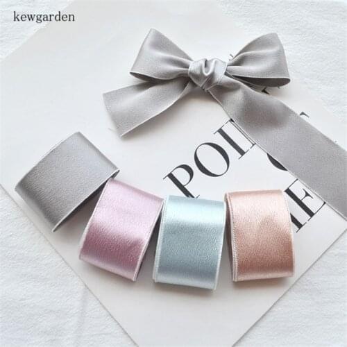 Kewgarden DIY Brooch Hair Bowknot Accessories Webbing 38mm 1.5" Glitter Wrinkle Saitn Ribbon Handmade Tape 5 Meters