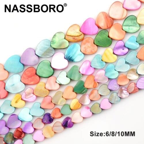 Colorful Heart Shape Shell Beads Loose Beads Sea Natural Stone Beads for Jewelry Making Bracelet Necklace Diy Materials
