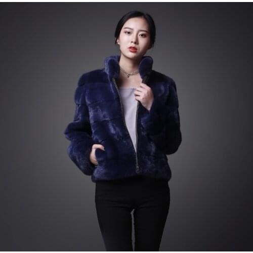 Genuine Coats Women Winter Autumn Warm Thick Real Mink Fur Jackets Short Slim Elegant Female Outwear MF221