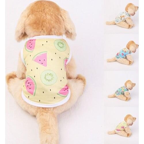 Summer Sleeveless Pets T-shirt Cute Printed Puppy Outfit Dog Clothes for All Small Dogs Pet Dog Cool Vest Supplies XS-XXL