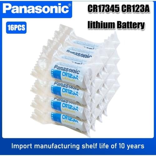 16PCS Panasonic CR123A CR123A CR123 123A CR 123 A123 CR17345 16340 3V Lithium Battery for Camera Flashlight dry primary cell