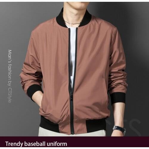 Spring and autumn mens jacket trendy baseball uniform casual sports jacket 2021 new spring thin mens upper clothes