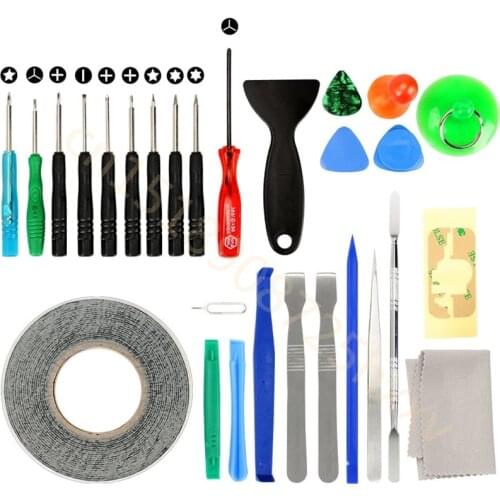 27 in 1 Cell Phone Repair Screwdriver Kit Tool + Screen Removal Adhesive Sticker for iPad and More Electronic DIY Fix Tool Kits